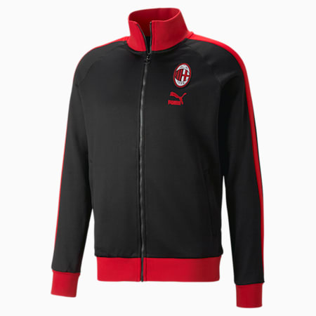 A.C. Milan FtblHeritage T7 Men's Football Track Jacket, PUMA Black-Tango Red, small-IND