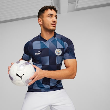 Manchester City F.C. Prematch Jersey Men, Lake Blue-PUMA Navy, small
