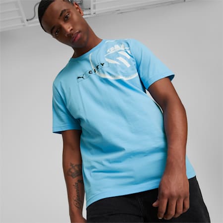 เสื้อยืดผู้ชาย Manchester City F.C ftblLegacy, Team Light Blue-PUMA Black, small-THA