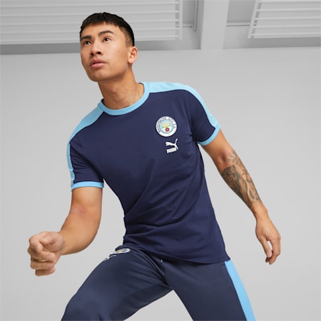 Manchester City F.C. ftblHeritage T7 Tee Men, PUMA Navy-Team Light Blue, small-SEA