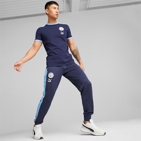 กางเกงกีฬาผู้ชาย Manchester City F.C. ftblHeritage T7, PUMA Navy-Team Light Blue, small-THA