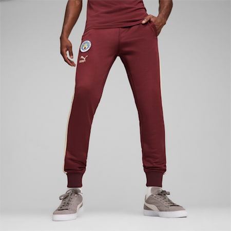 Pantaloni sportivi Manchester City F.C. ftblHeritage T7 da uomo, Aubergine-Granola, small