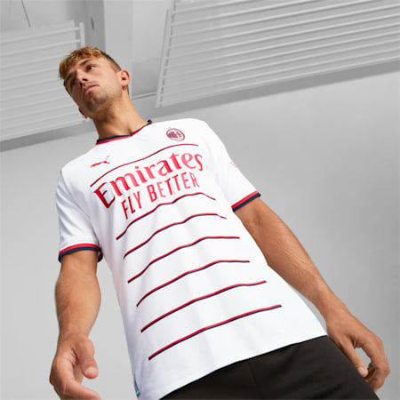 AC Milan Uit 22/23 Authentieke Jersey Heren, Puma White-Tango Red, small