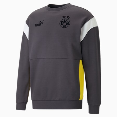 Sweat Borussia Dortmund ftblArchive, Flat Dark Gray-Cyber Yellow, small