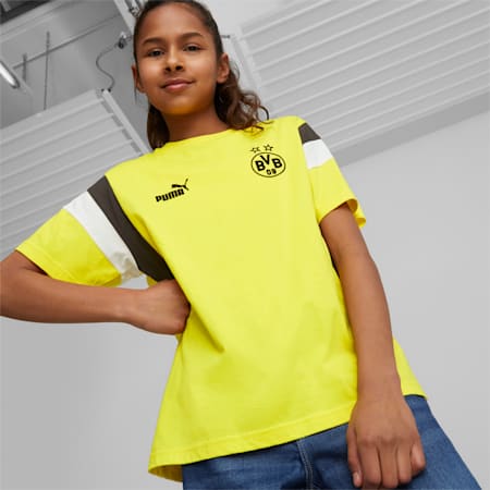 T-shirt Borussia Dortmund ftblArchive Adolescent, Cyber Yellow-Flat Dark Gray, small
