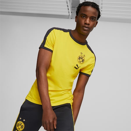 Borussia Dortmund ftblHeritage T7 T-shirt voor heren, Cyber Yellow, small