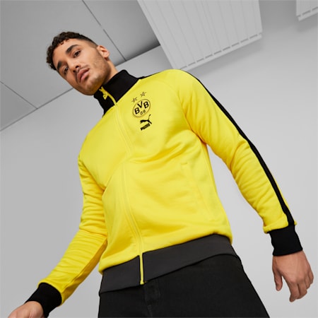 Borussia Dortmund ftblHeritage T7 Track Jacket Men, Cyber Yellow, small