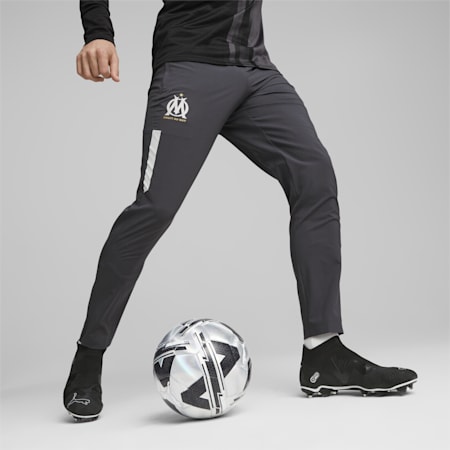 Olympique de Marseille Prematch Pants Men, Strong Gray-PUMA White, small