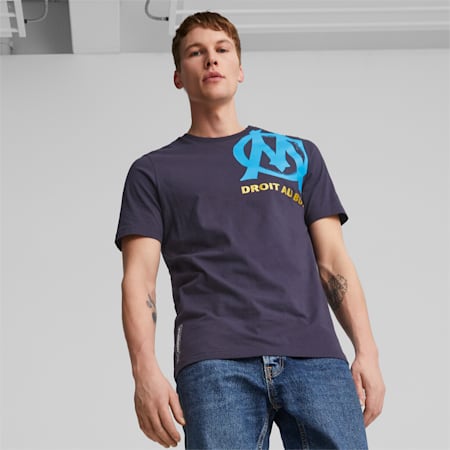 OLYMPIQUE DE MARSEILLE FTBL Legacy T-shirt, New Navy-Bleu Azur, small