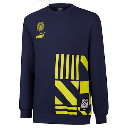 Fenerbahçe S.K. ftblCulture Rundhals-Sweatshirt für Herren, Medieval Blue-Blazing Yellow, small