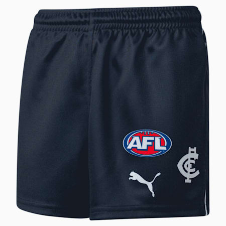 Carlton Football Club Youth Replica Shorts, Puma White-CFC Home, small-AUS