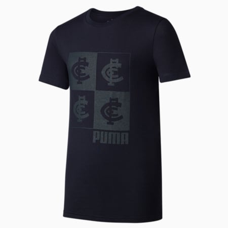Carlton Football Club Youth Graphic Tee, Puma White-CFC, small-AUS