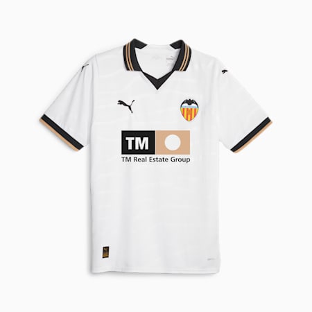 Camiseta deportiva Valencia CF réplica local para hombre, PUMA White-Light Sand, small
