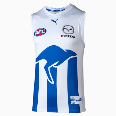 North Melbourne Football Club Men's Replica AWAY Guernsey, Puma White-NMFC, small-AUS