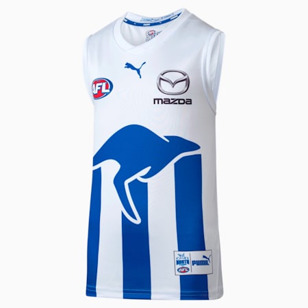 North Melbourne Football Club Replica AWAY Guernsey - Youth 8-16 years, Puma White-NMFC, small-AUS