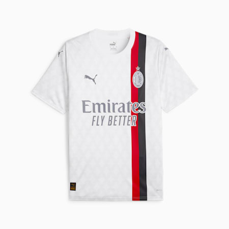 Camiseta AC Milan para hombre, PUMA White-Feather Gray, small-PER