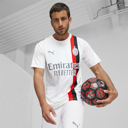 Camiseta AC Milan visitante 23/24 para hombre, PUMA White-Feather Gray, small