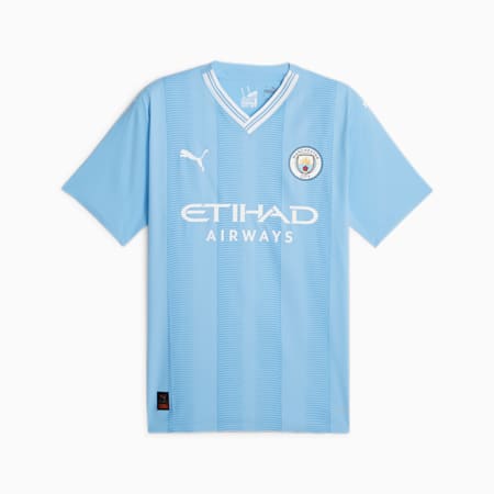 Manchester City 23/24 Men's Authentic Home Jersey, Team Light Blue-PUMA White, small