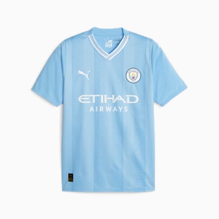 Camiseta deportiva Manchester City F.C. réplica local para hombre, Team Light Blue-PUMA White, small
