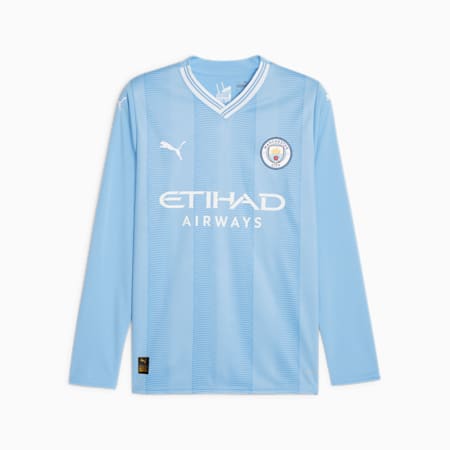 MCFC 맨체스터 시티 FC 홈 져지 긴팔 레플리카 <br>MCFC Home Jersey Replica LS, Team Light Blue-PUMA White, small-KOR