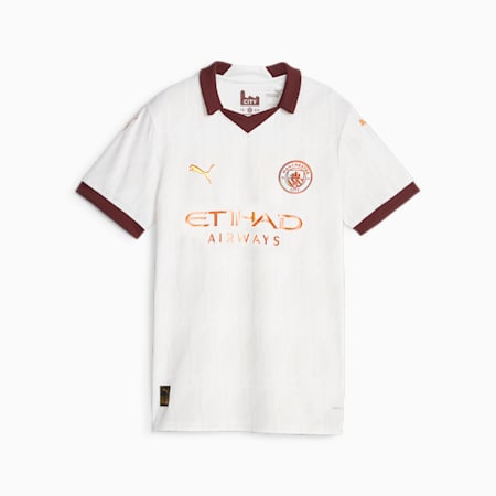 Damska koszulka wyjazdowa Manchester City 23/24, PUMA White-Aubergine, small