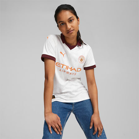 Manchester City 23/24 Away Jersey Women, PUMA White-Aubergine, small