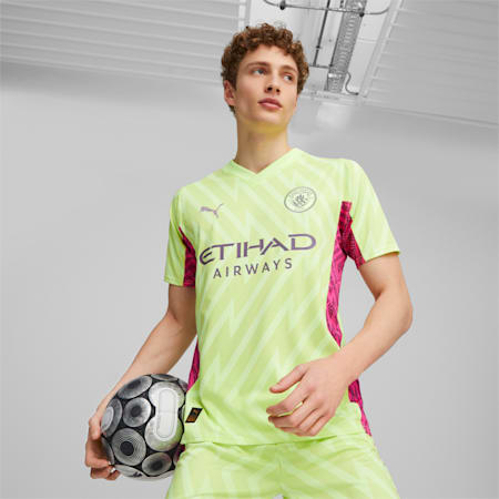 Maglia da portiere Manchester City a maniche corte da uomo, Fast Yellow-Ravish, small