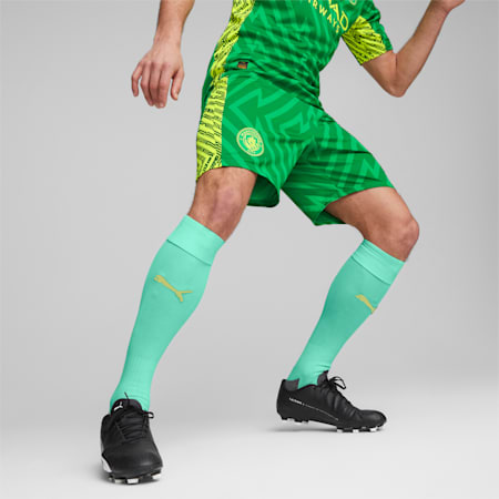 Manchester City Goalkeeper Shorts, Grassy Green-Yellow Alert, small