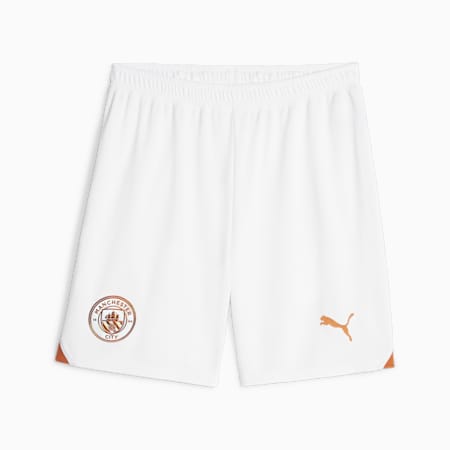 Shorts de fútbol Manchester City, PUMA White-Cayenne Pepper, small