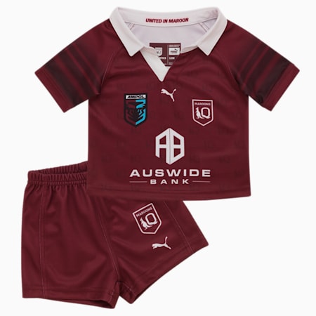 Queensland Maroons Replica Jersey and Short Set - Infants 0-4 years, Burgundy-QLD, small-AUS