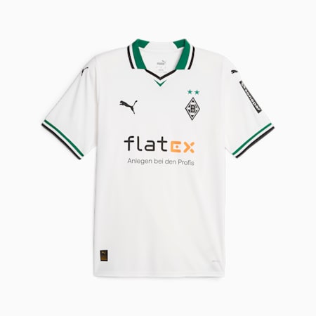 Borussia Mönchengladbach 23/24 thuisshirt voor heren, PUMA White-Power Green, small