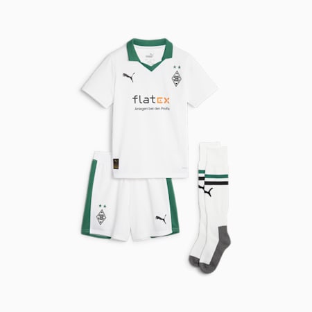 Borussia Mönchengladbach 23/24 Heimtrikot Mini-Kit, PUMA White-Power Green, small