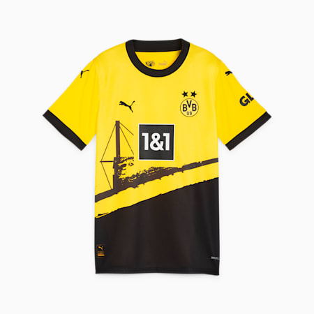 Borussia Dortmund 23/24 thuisshirt voor dames, Cyber Yellow-PUMA Black, small