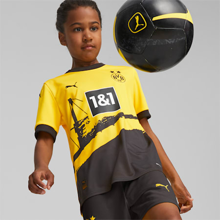 Młodzieżowa koszulka domowa Borussia Dortmund 23/24, Cyber Yellow-PUMA Black, small