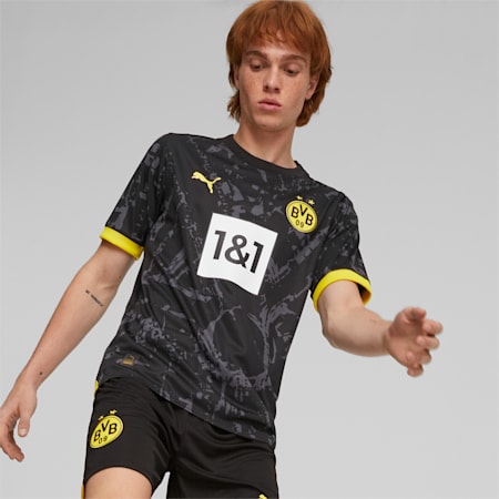 Borussia Dortmund 23/24 Men's Away Jersey, PUMA Black-Cyber Yellow, small-THA