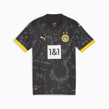 Borussia Dortmund 23/24 Away Big Kids' Jersey, PUMA Black-Cyber Yellow, small