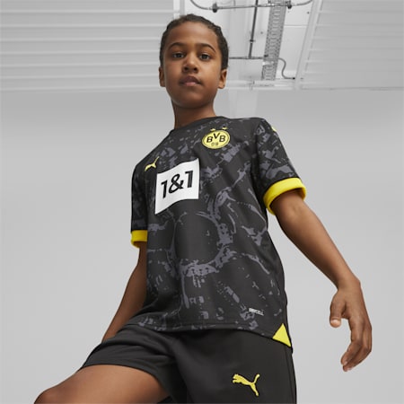 Borussia Dortmund 23/24 Auswärtstrikot Teenager, PUMA Black-Cyber Yellow, small