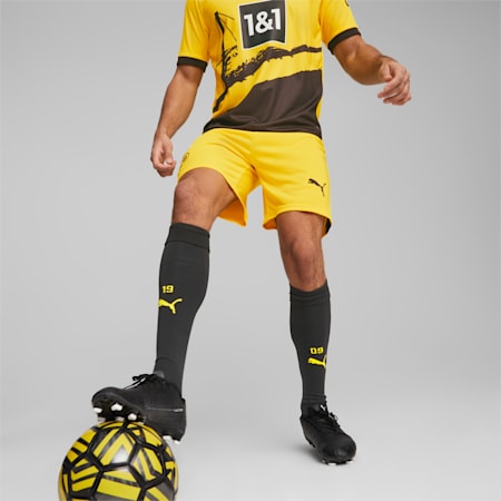 Borussia Dortmund Football Shorts, Cyber Yellow-PUMA Black, small