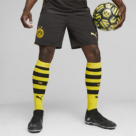 Szorty piłkarskie Borussia Dortmund, PUMA Black-Cyber Yellow, small