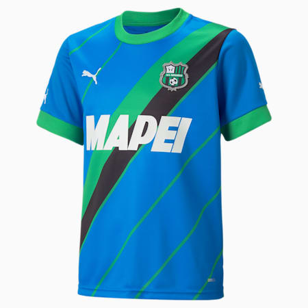 Młodzieżowa replika dodatkowej koszulki U.S. Sassuolo Calcio 22/23, Electric Blue Lemonade-Green Bee, small