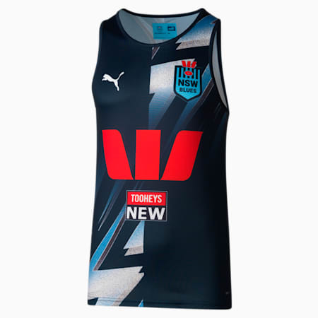 NSW Blues Replica Training Singlet, Dark Sapphire-Bel Air Blue-NSW Blues, small-AUS