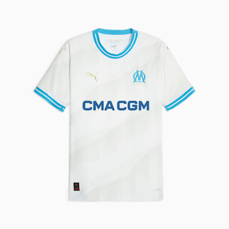 Olympique de Marseille 23/24 Authentic thuisshirt voor heren, PUMA White-Bleu Azur, small