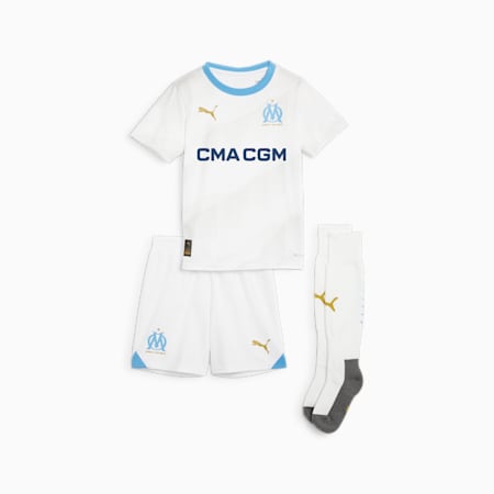 Zestaw domowy Olympique de Marseille 23/24 dla małych dzieci, PUMA White-Clyde Royal, small