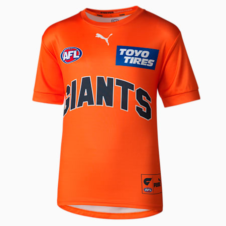 GWS GIANTS Replica Warm Up Top - Youth 8-16 years, Orange Tiger-GWS, small-AUS