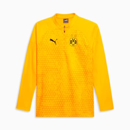 Borussia Dortmund Men's Soccer Training Fleece, Cyber Yellow-PUMA Black, small