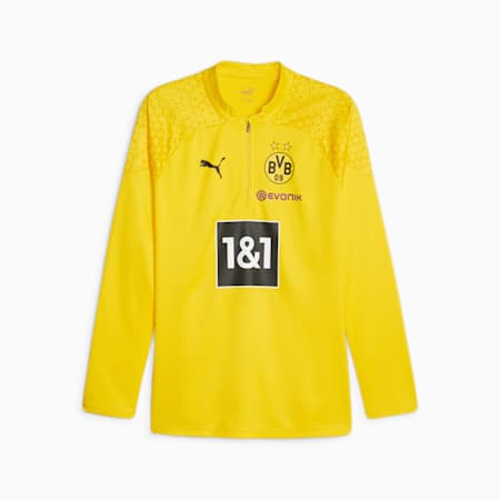 Borussia Dortmund Football Training Quarter-zip, Cyber Yellow-PUMA Black, small