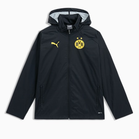 BVB 보루시아 도르트문트 트레이닝 올 웨더 자켓<br>BVB Training All Weather Jacket, PUMA Black-Cyber Yellow, small-KOR