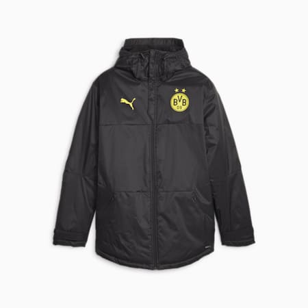 Veste d’hiver de football Borussia Dortmund, PUMA Black-Cyber Yellow, small