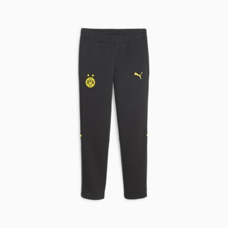 Borussia Dortmund Football Casuals Pants, PUMA Black-Cyber Yellow, small