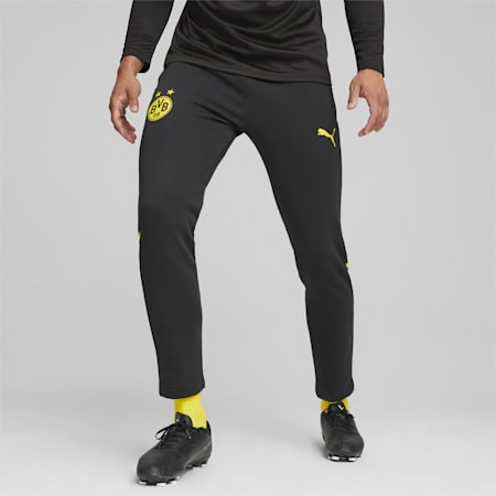 Borussia Dortmund Football Casuals Pants, PUMA Black-Cyber Yellow, small